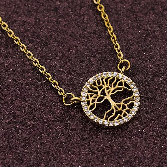 🔵𝟲𝟱%𝗢𝗙𝗙 𝗯𝘂𝗻𝗱𝗹𝗲𝘀 𝟯+🔵 NEW CZ Tree of Life Charm Classic Necklace - Picture 6 of 13